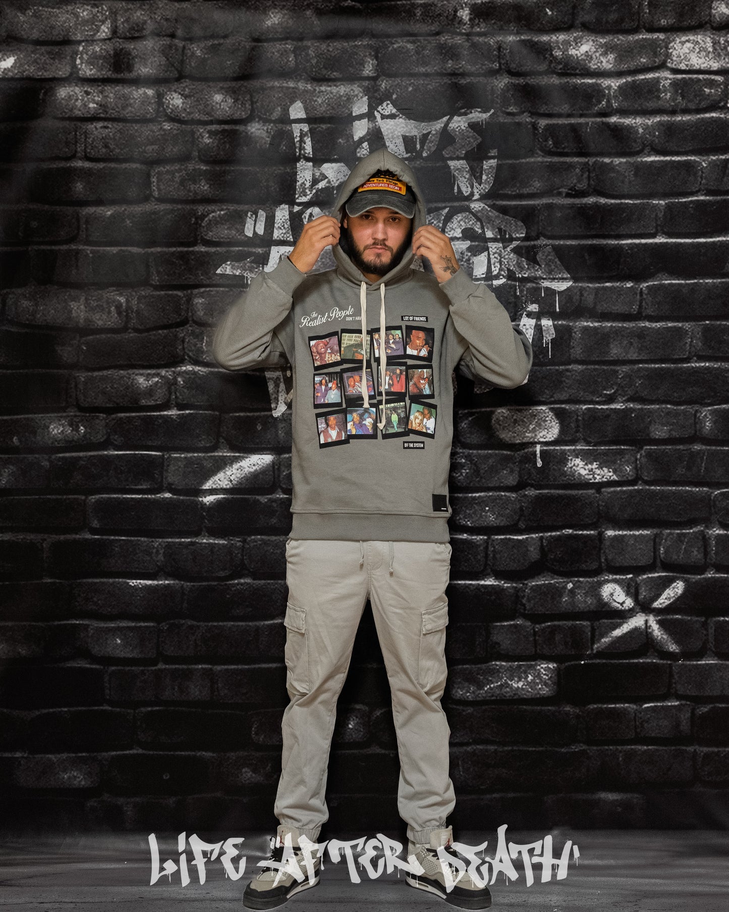 Tupac Square Grey Regular Fit Hoodie