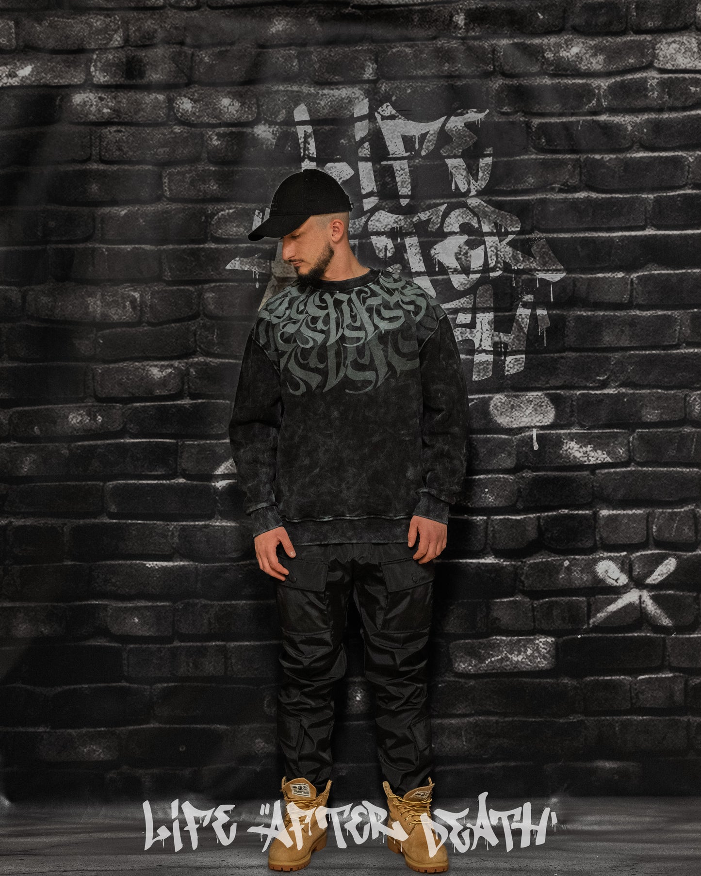 Washed Black Ovesized Sweatshirt