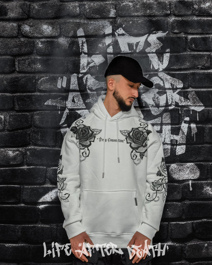 Defy Convention White Oversized Hoodie